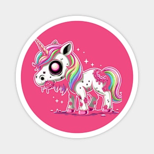 Rainbow Zombie Unicorn cute and scary Magnet